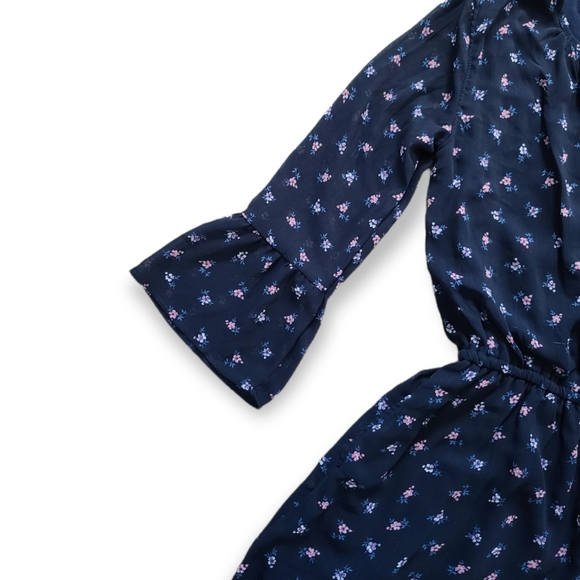 Abercrombie Kids Girls Blue Floral Romper - Picture 3 of 4